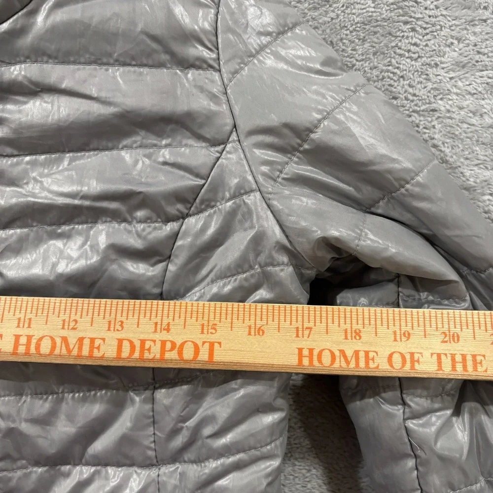 Aeropostale Puffer Jacket Kids Small Full Zip Quilted Pockets Packable Logo Gray